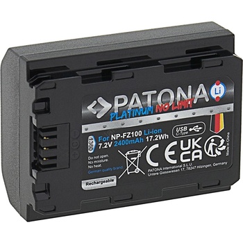 PATONA - Батерия Sony NP-FZ100 2400mAh Li-Ion Platinum USB-C (IM1036)