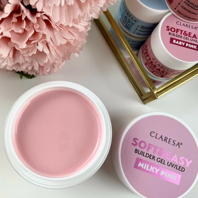 Claresa stavebný gél na nechty Soft & Easy MILKY PINK 90 g