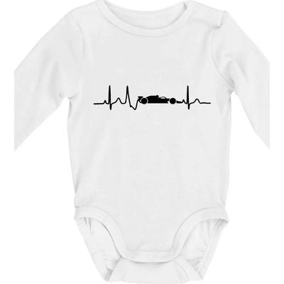 EKG formula Body dojčenské s dlhým rukávom Dlhý rukáv biela
