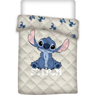 Aymax Prošívaný přehoz přikrývka LILO A STITCH 140x200cm krémový