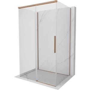 Mexen Rox-3S душ кабина 3-стенна плъзгаща се 160 x 75 см, прозрачна, матова мед - 8C2-160-075-65-00-3S (8C2-160-075-65-00-3S)