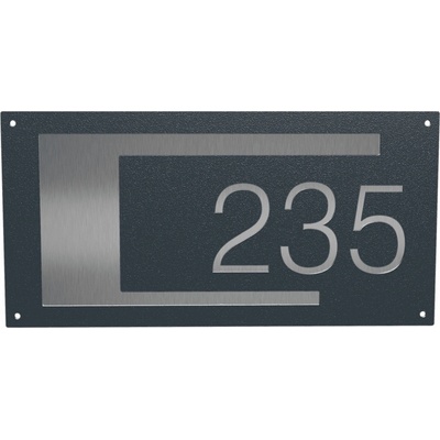 Domovní číslo tabulka lakovaná 8 Velikost: 20 x 10 cm (M), Odstín: RAL 7016 - Antracit – Zboží Mobilmania