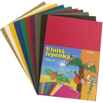 Karton vlnitá lepenka rovná vlna 34,5 cm x 24,5 cm mix barev 10 ks
