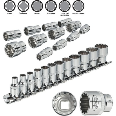 Sada multiprofilových nástrčných hlavíc VIGOR V1897