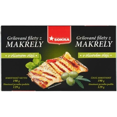 Sokra Grilované filety z makrely v olivovém oleji 190 g