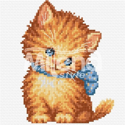 Milena Style Срамежливо коте - гоблен със схема