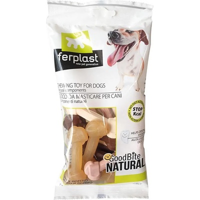 Ferplast Natural Bone Bag XS - Лакомство за кучета под формата на кокалчета с различни аромати, 16 х 15 гр. х 26 см
