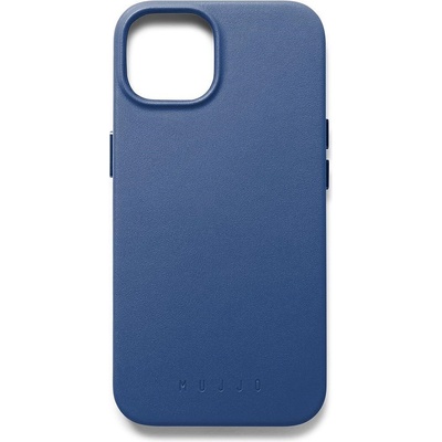 Mujjo Калъф Mujjo - Full Leather MagSafe, iPhone 14, Monaco Blue (CL-023-BL)