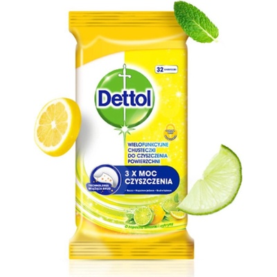 Dettol Limette & Minze antibakteriální ubrousky na povrchy 80 ks – Zboží Dáma
