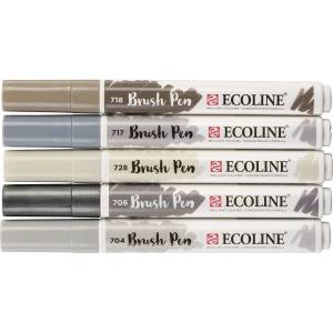 Ecoline Brush pen X11 Акварелни химикалки Grey 5 бр (11509937)