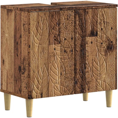 vidaXL Шкаф за мивка в баня DELFT Старо дърво 59, 5 x 31, 5 x 59 см (897013)