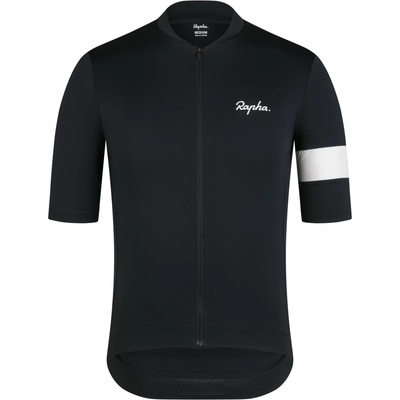 Rapha Мъжка фланелка с къс ръкав за колоездене Rapha Core Jersey Cycling jersey - Black / White (056-3756-0113)