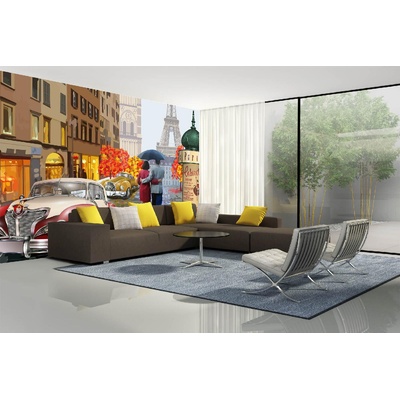 DIMEX ART Самозалепваща се флизелинова фототапета винтидж плакат париж 375 x 250 см