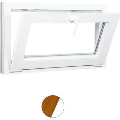 Aluplast Sklopné plastové okno 800x500 mm Oregon/bílá, Dvojsklo Ug= 1,1