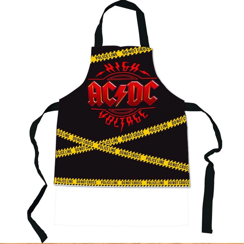 CurePink zástěra AC/DC Logo polyester