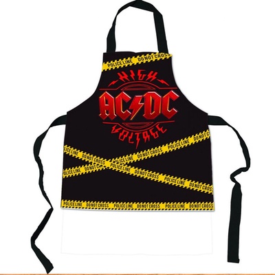 CurePink zástěra AC/DC Logo polyester