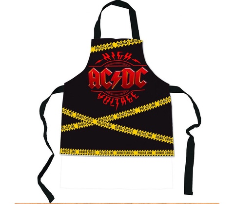 CurePink zástěra AC/DC Logo polyester