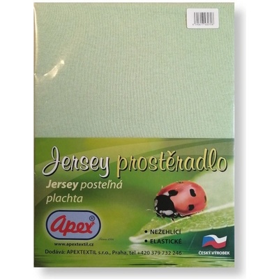 Apex jersey prostěradlo Světle zelené 90x200
