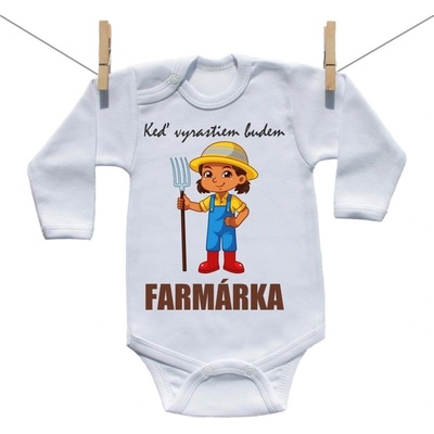 Boodyy Body s dlhým rukávom Keď vyrastiem budem farmárka