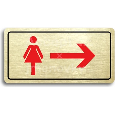 ACCEPT Piktogram WC ŽENY VPRAVO - zlatá tabulka - barevný tisk