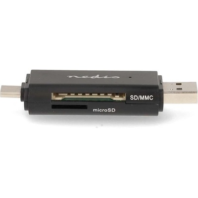 Nedis CRDRU2110BK USB2.0 - USBC четец на карти microSD (TF) / microSDHC (TF) / microSDXC (TF) / SD / SDHC / SDXC (CRDRU2110BK)
