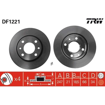 TRW Brzdový kotúč DF1221