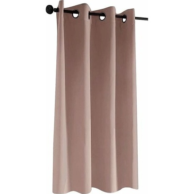 Mybesthome New Vitoria Blackout Zatemňovací krátký závěs s kroužky, 135 × 160 cm, růžová, 1 ks
