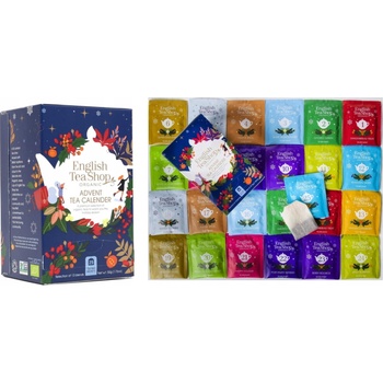 English Tea Shop Bio Adventný kalendár modrý 24 kusov bioodbúrateľných pyra