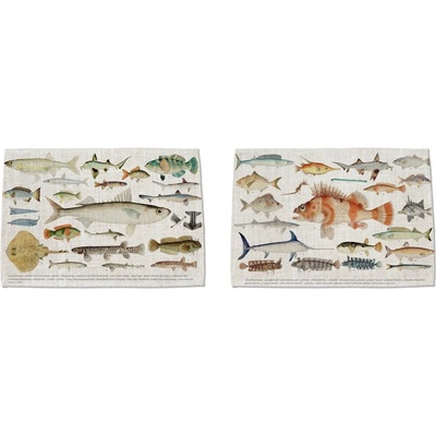 Really Nice Things Платнена подложка 2 бр. 45x30 cm Fish - Really Nice Things (10930343)