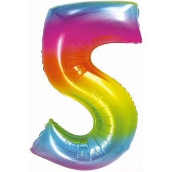 Godan Балон фолио в цветовете на дъгата, 76 см - цифра 5 (ch-stc5)