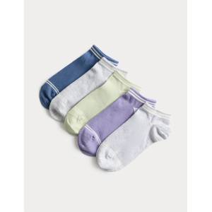 Marks & Spencer Къси чорапи Trainer Liners с високо съдържание на памук, 5 чифта в опаковка (6 малко - 7 голямо) Marks & Spencer сиво Marks & Spencer | Siv | Момчешки | 6-8+