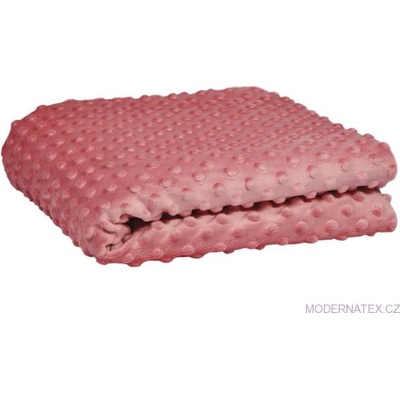 Látka minky puntík, 380 g/m², šíře 160 cm, metráž, starorůžová