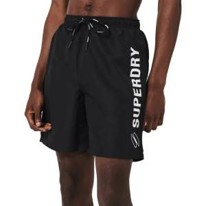 Superdry Бански гащета Superdry Code Applque 19Inch swimming shorts - Black (Black)