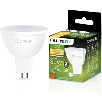 Lumiled LED žiarovka GU5.3 MR16 8W = 80W 720lm 3000K Warm 120°