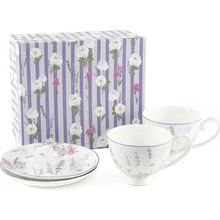 HOME ELEMENTS Porcelánová šálka a podšálka Levanduľa 2 x 250 ml