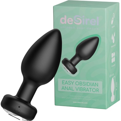 Desirel Easy Obsidian - безжичен, радио анален вибратор (черен)