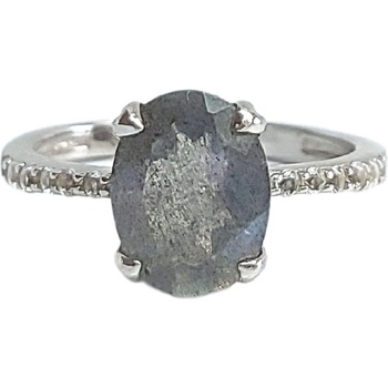 Silenti Jewelry Сребърен пръстен "Лабрадорит" - 9 - 59.5мм (19.1мм диам. )