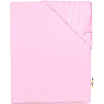 Baby Nellys jersey prostěradlo světle růžové 70x140