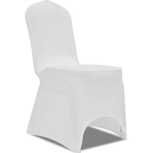 vidaXL Еластични калъфи за столове, бели - 50 броя (241196)