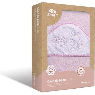 Interbaby Osuška froté KRÁLÍČEK BEBE 100 x100 - RŮŽOVÁ