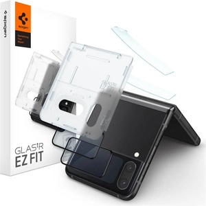Spigen Външен Протектор и Фолио за Пантата на Samsung Z Flip 4, Spigen Glas. tR EZ Fit 2бр. , Прозрачен (AGL05321)