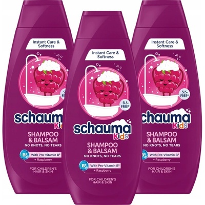 Schauma Kids Šampon a kondicionér 2 v 1 s malinovým extraktem 400 ml