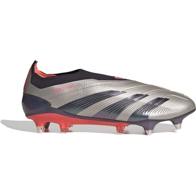 Adidas Футболни бутонки Adidas Predator Elite Laceless Soft Ground Football Boots - Platin/Blk/Crbn