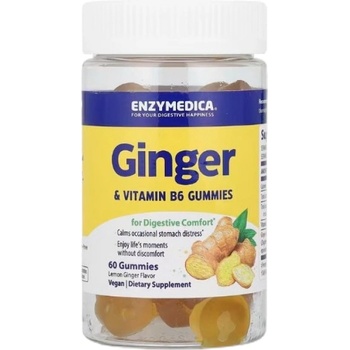 Image 1 of Enzymedica Ginger & Vitamin B6 Gummies [60 желирани бонбони] Лимон