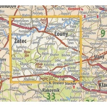 KČT 08 Lounsko a Džbán - nástěnná turistická mapa 90 x 60 cm Varianta: mapa v dřevěném rámu, Provedení: Ticiago černý