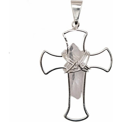 Nefertitis Křišťál postříbřený přívěsek Cross NF64777 cca 2 2 x 3 2 cm