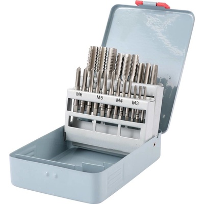 TOOLCRAFT TO-6800787 sada závitníků 21dílná metrický M3, M4, M5, M6, M8, M10, M12 pravotočivý DIN 352 HSS 1 ks