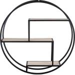 House Nordic Черен/естествен на няколко нива стенен рафт от масивна Пауловния 62 cm Rotterdam - House Nordic (4291040)