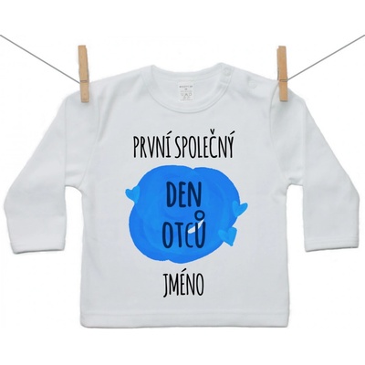Boodyy tričko s dlouhým rukávem První společný den otců s jménem děťátka