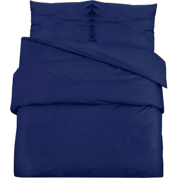 Комплект спално бельо, Нейви синьо, 135x200 см, памук